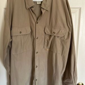 Drake Men's Beige Casual Button-Up Shirt